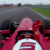 Sebastian Vettel Driving Ferrari F1