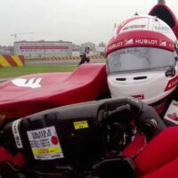 Sebastian Vettel Driving Scuderia Ferrari F1 Car