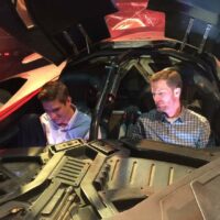 Dale Earnhardt Jr in Batmobile - Warner Bros Studios