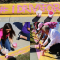 American Cancer Society, Chevy Racing and Danica Patrick paint Martinsville Speedway curbs pink for Breast Cancer Awareness