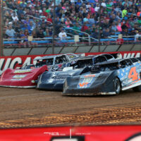 3 Wide Dirt Late Model Racing at the Show-Me 100 0206