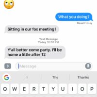 Text sent to Bubba Wallace after Ryan Blaney Party