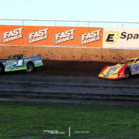 Josh RIchards and Billy Moyer Sr at Tri City Speedway Pontoo Beach, IL 8061
