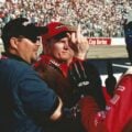 Dale Earnhardt Jr flipping the bird at Bristol Motor Speedway