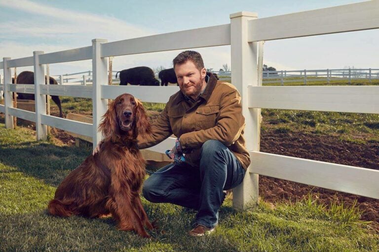 Dale Earnhardt Jr and his dog Gus