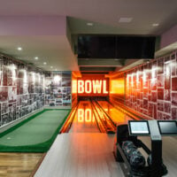 Denny Hamlin indoor bowling ally