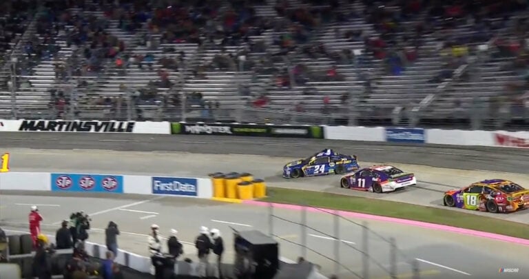 Denny Hamlin turns Chase Elliott at Martinsville