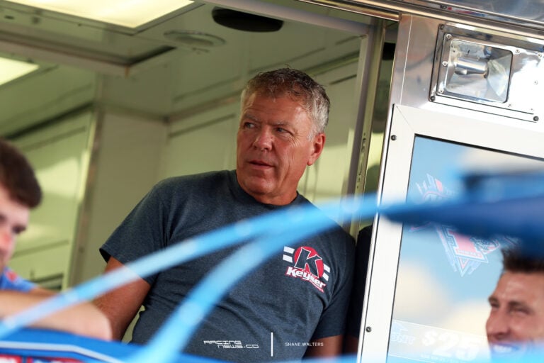 Mark Richards at the Rocket1 Racing hauler 9187