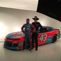 Darrell Wallace Jr, Richard Petty and the 2018 STP NASCAR Race car