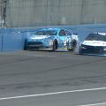 Kevin Harvick and Kyle Larson at Auto Club Speedway