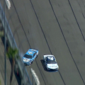 Kevin Harvick wrecks at Auto Club Speedway with Kyle Larson