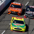 Ryan Blaney, Clint Bowyer and Daniel Suarez at Martinsville Speedway