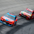 Bubba Wallace leads at Bristol Motor Speedway