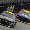 Jimmie Johnson and William Byron at Bristol Motor Speedway