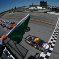 Kevin Harvick leads them to the start at Talladega Superspeedway