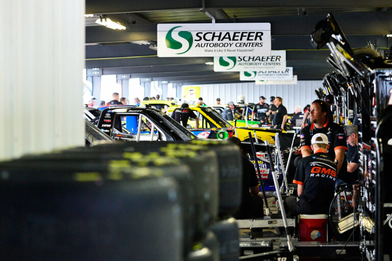 NASCAR Truck Series garage area at Gateway Motorsports Park