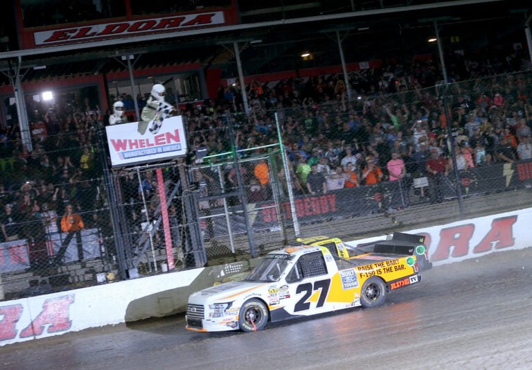 Chase Briscoe and Grant Enfinger at Eldora Speedway