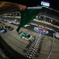 Christopher Bell leads them to green in the NASCAR Truck race at Bristol Motor Speedway