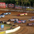 Hudson O'Neal, Jason Jameson and Tim McCreadie in the North South 100 at Florence Speedway 5423