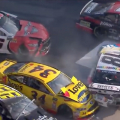 Kyle Busch loses rear bumper cover at Bristol Motor Speedway