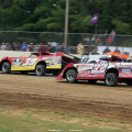 Tim McCreadie, Jonathan Davenport and Bobby Pierce at Brownstown Speedway in the Jackson 100 0345