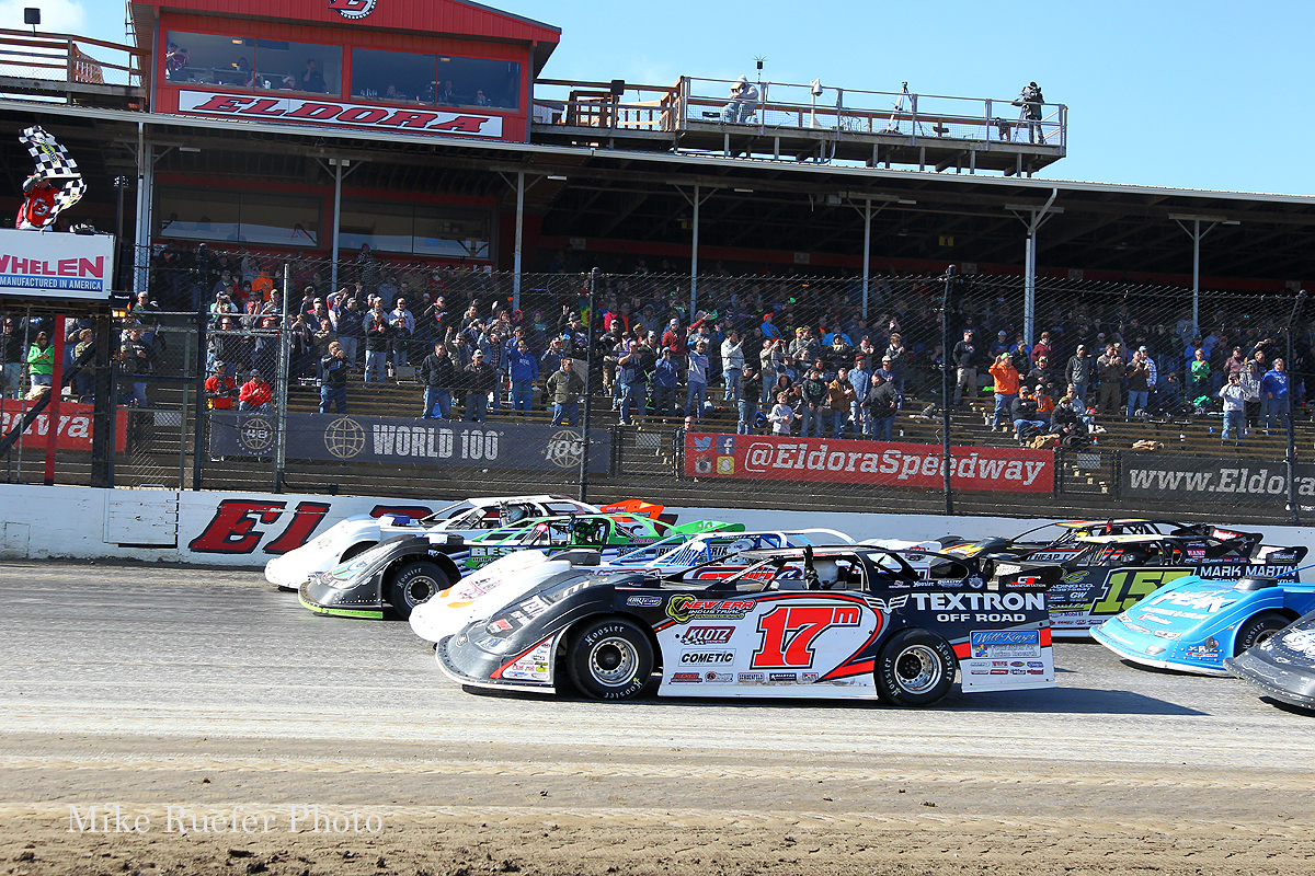 Four wide salute at Eldora Speedway in the World 100