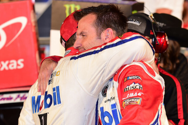 Kevin Harvick and Rodney Childers in victory lane at Texas Motor Speedway