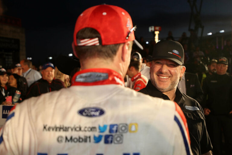 Tony Stewart and Kevin Harvick in victory lane