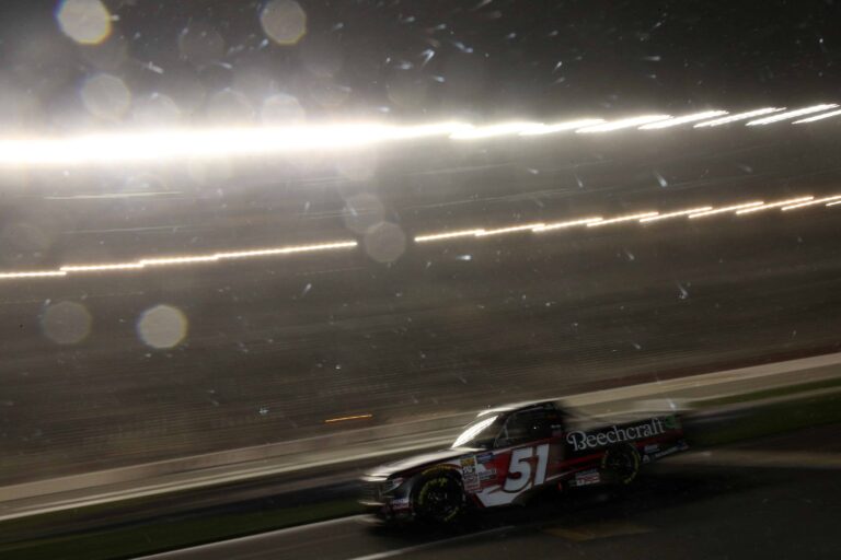 Kyle Busch during the rain at Atlanta Motor Speedway