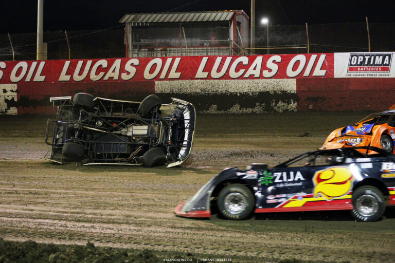 Michael Lake rolls the race car at East Bay Raceway Park 9539