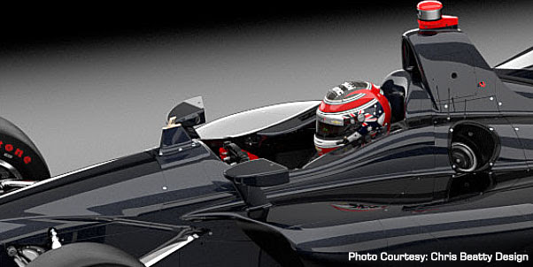 New indycar cockpit with AFP (Advanced Frontal Protection)