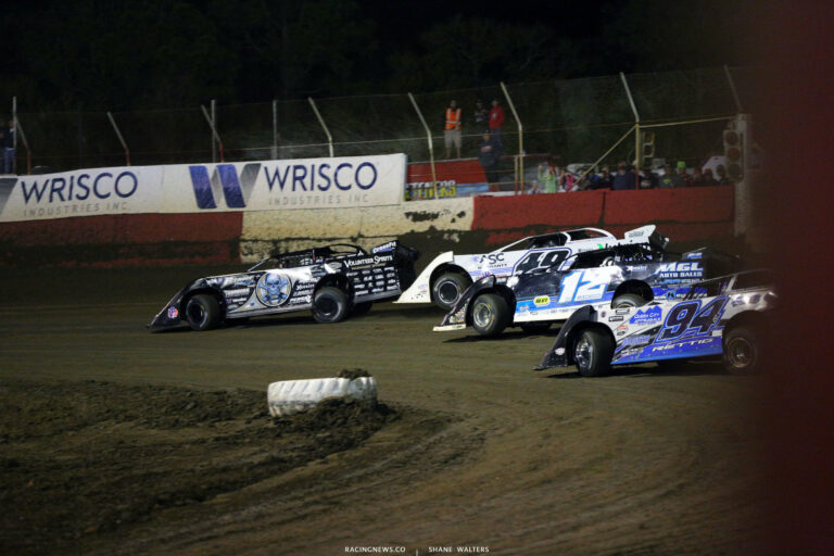 Scott Bloomquist, Jonathan Davenport, Jason Jameson and Austin Rettig at East Bay Raceway Park - Lucas Oil Late Model Dirt Series 0028
