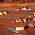 Don O'Neal, Jason Jameson, Josh Richards and Billy Moyer Jr at Brownstown Speedway 0756