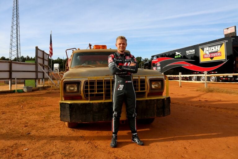 Kevin Magnussen at the dirt track