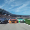 Kyle Busch, Kurt Busch, Kevin Harvick - Pass in the grass at Texas Motor Speedway - NASCAR