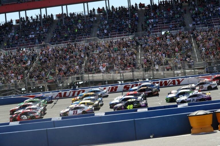 NASCAR five wide salute at Auto Club Speedway