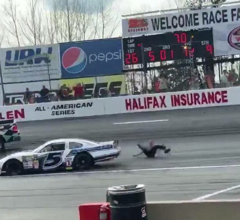 Crew member thrown from moving race car under red flag at South Boston Speedway (Video)