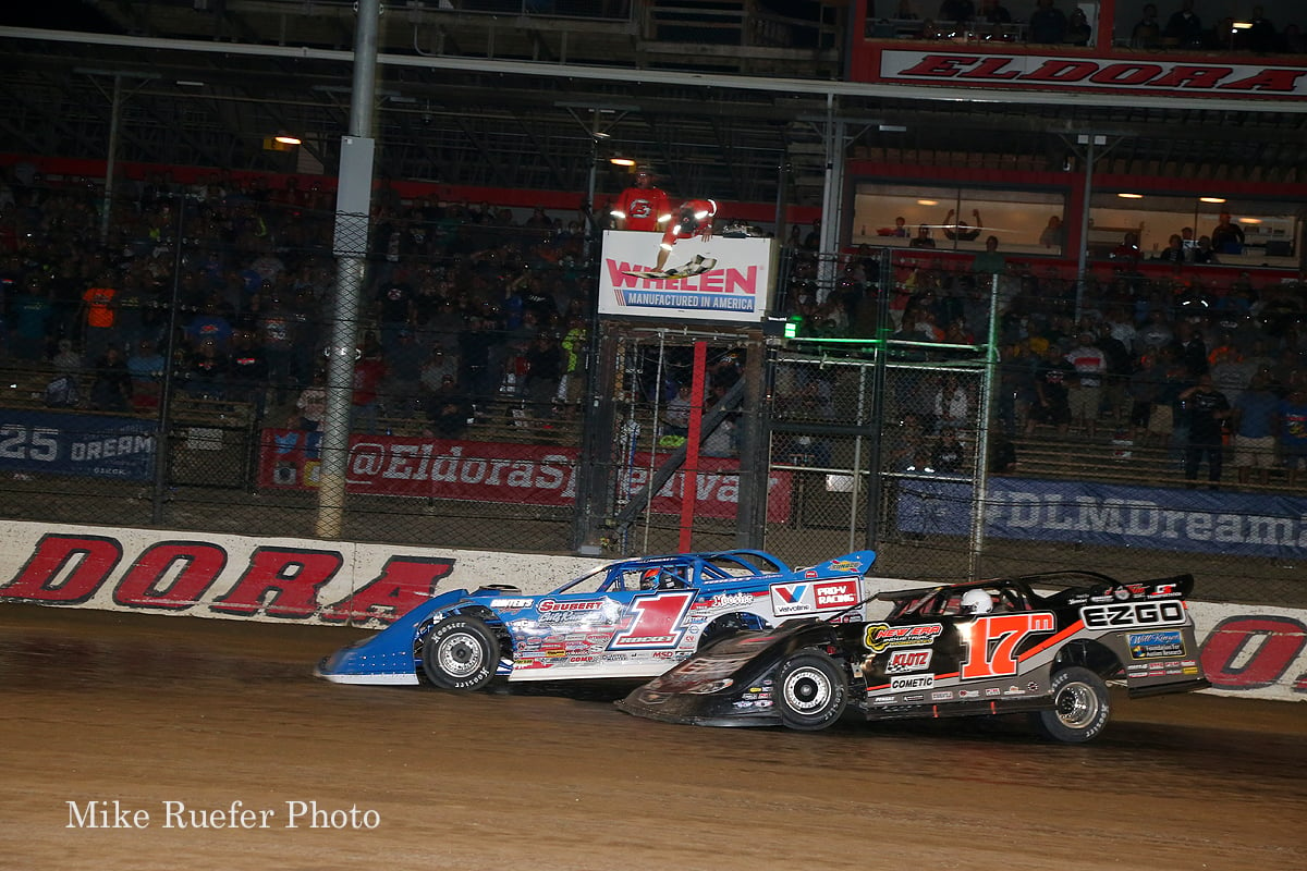Brandon Sheppard and Dale McDowell - Photo finish at Eldora Speedway
