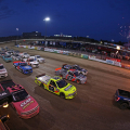 Eldora Dirt Derby at Eldora Speedway - NASCAR Truck Series - Four wide salute