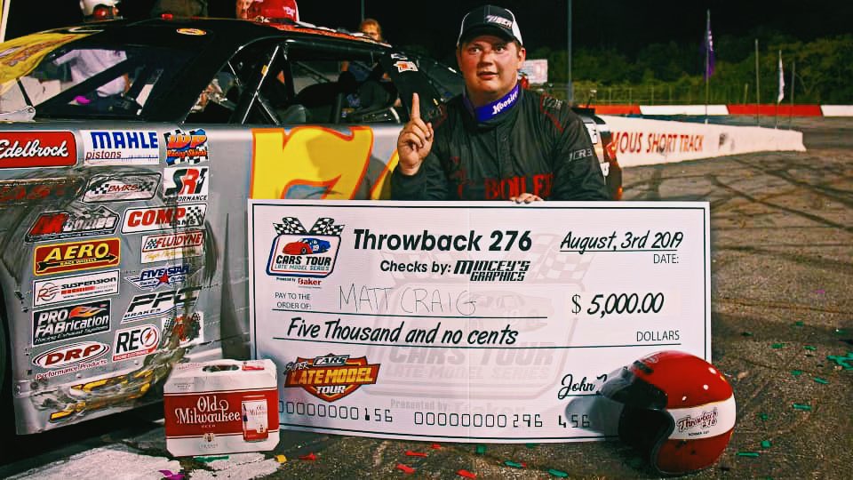 Matt Craig wins the Throwback 276 at Hickory Motor Speedway