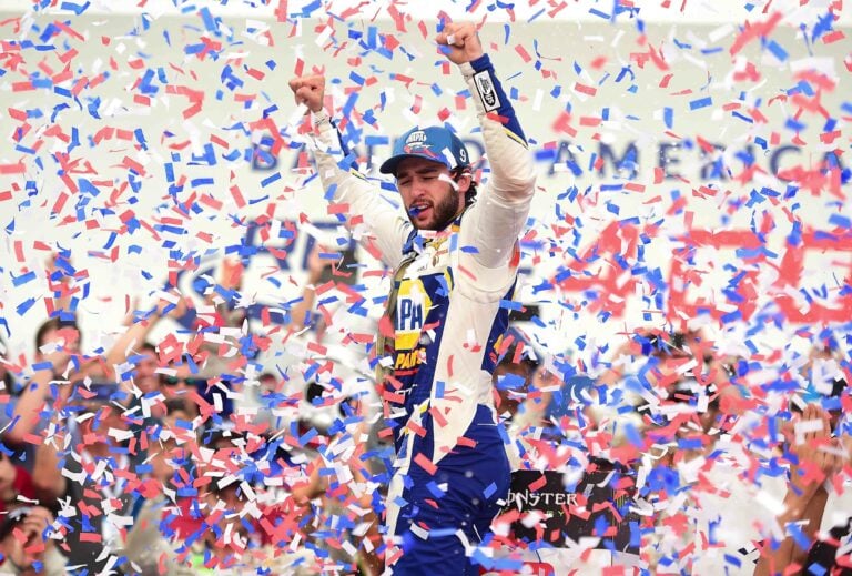 Chase Elliott in victory lane at The ROVAL - NASCAR Cup Series