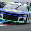 Chase Elliott jumps curbs on the ROVAL at Charlotte Motor Speedway - NASCAR Cup Series