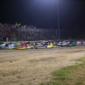 Four wide salute at Kokomo Speedway - Lucas Oil Late Model Dirt Series 7542
