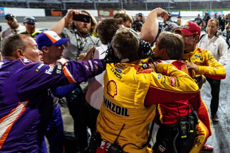 Joey Logano and Denny Hamlin altercation at Martinsville Speedway - NASCAR