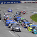 Johnny Sauter leads at Talladega Superspeedway - NASCAR Truck Series