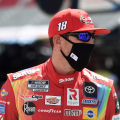 Kyle Busch in a mask at Bristol Motor Speedway - NASCAR Cup Series