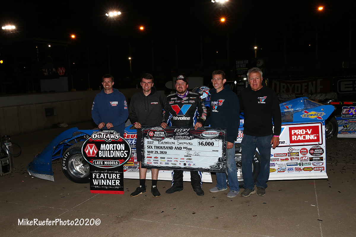 Mark Richards Racing in victory lane at Davenport Speedway