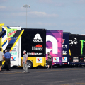NASCAR haulers social distance at Darlington Raceway - NASCAR Cup Series