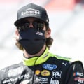 Ryan Blaney in a mask at Bristol Motor Speedway - NASCAR Cup Series