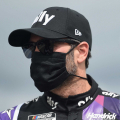 Jimmie Johnson in a mask - NASCAR driver